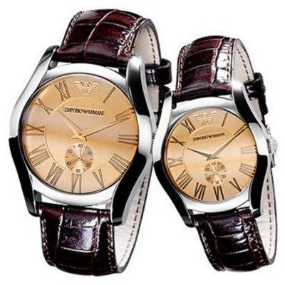  Shop Authentic Emporio Armani Classic Quartz Beige Dial Brown Leather Strap Watch For Men - AR0646 - Luxxuri