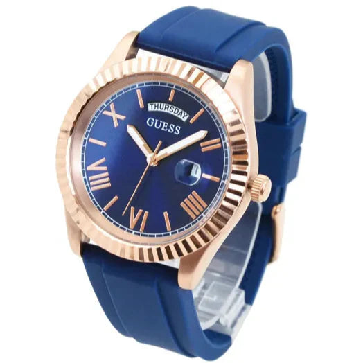  Shop Authentic Guess Connoisseur Blue Dial Blue Silicone Strap Watch For Men - GW0335G2 - Luxxuri