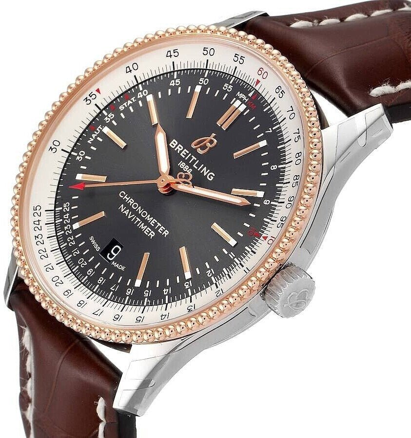  Shop Authentic Breitling Navitimer 1 Automatic 41mm Black Dial Brown Leather Strap Mens Watch - U17326211M1P1 - Luxxuri