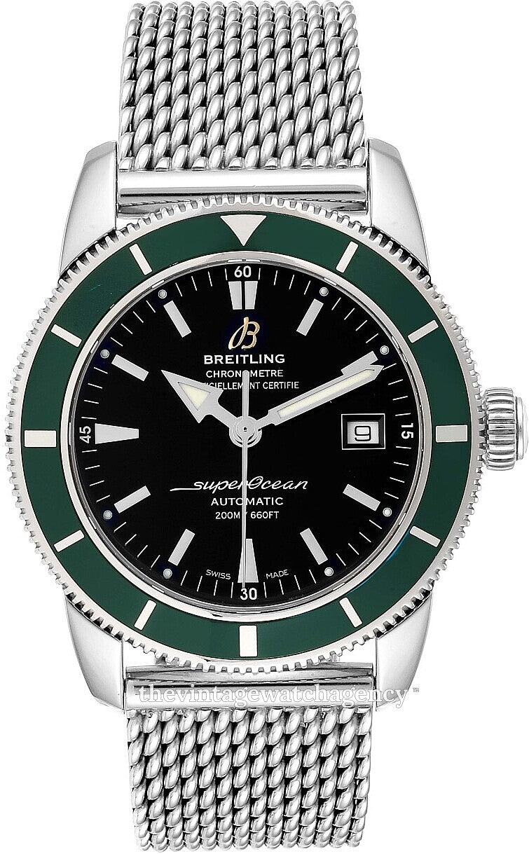  Shop Authentic Breitling Superocean Heritage 42mm Chronograph Green Bezel Mens Watch - A1732136 - Luxxuri