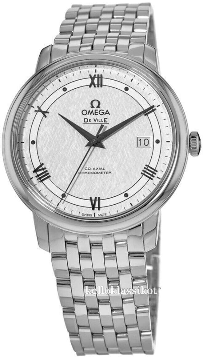 Omega De Ville Prestige Co Axial Automatic White Dial Silver Steel Strap Watch for Men - 424.10.40.20.02.005