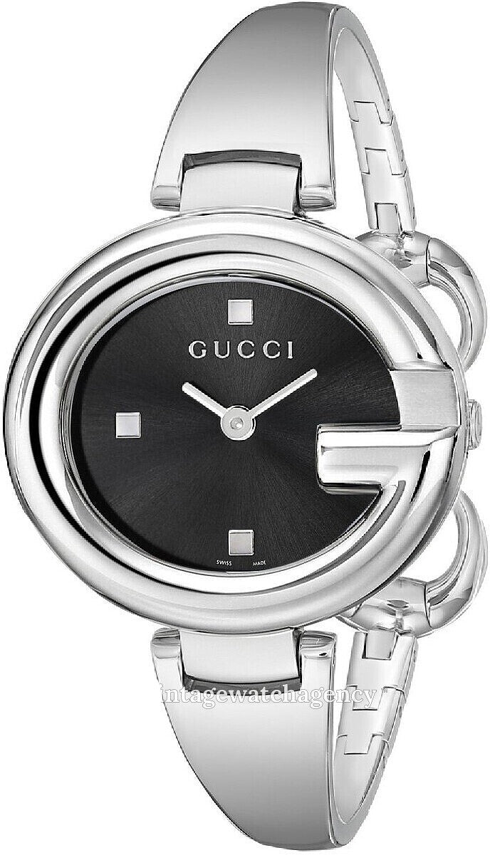  Shop Authentic Gucci Guccissima Black Dial Silver Steel Strap Watch For Women - YA134301 - Luxxuri