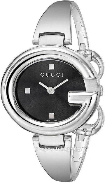  Shop Authentic Gucci Guccissima Black Dial Silver Steel Strap Watch For Women - YA134301 - Luxxuri