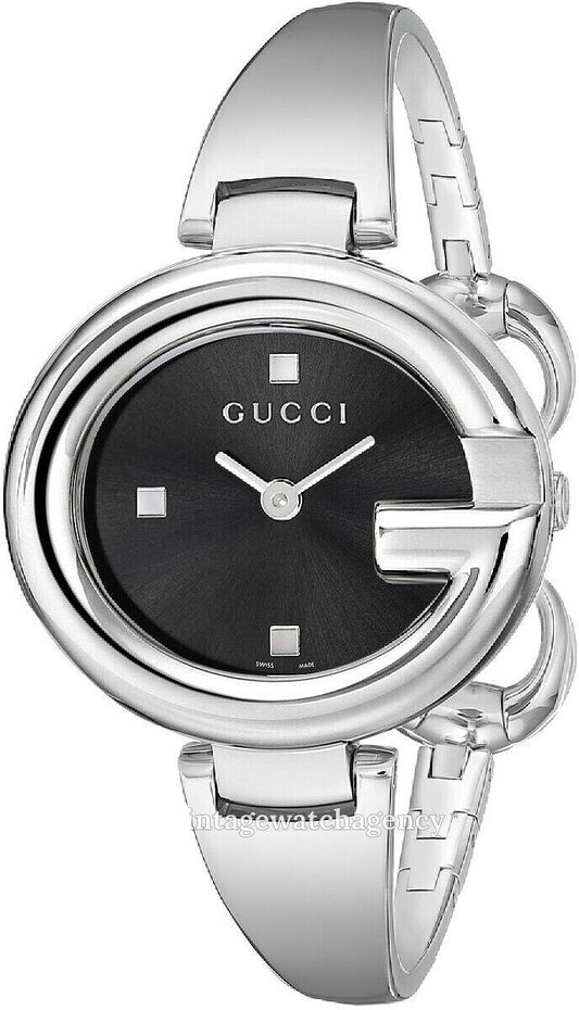  Shop Authentic Gucci Guccissima Black Dial Silver Steel Strap Watch For Women - YA134301 - Luxxuri