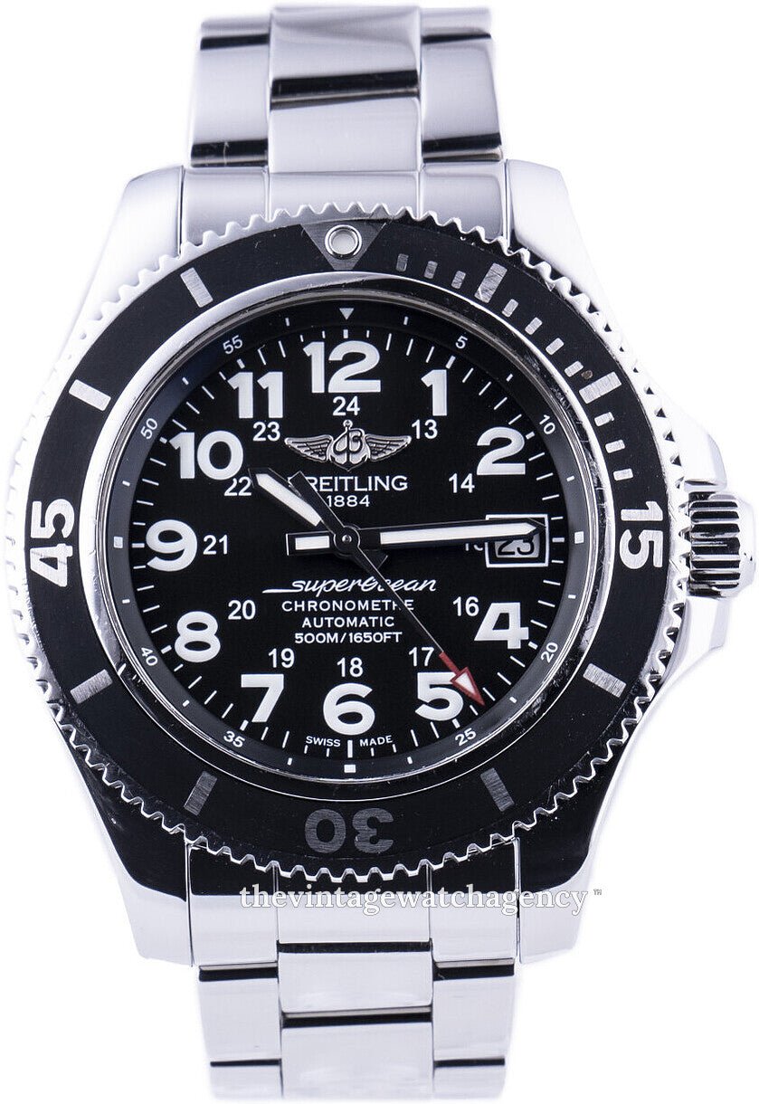  Shop Authentic Breitling Superocean II 42mm Calibre 17 Automatic Mens Watch - A17365C9 - Luxxuri