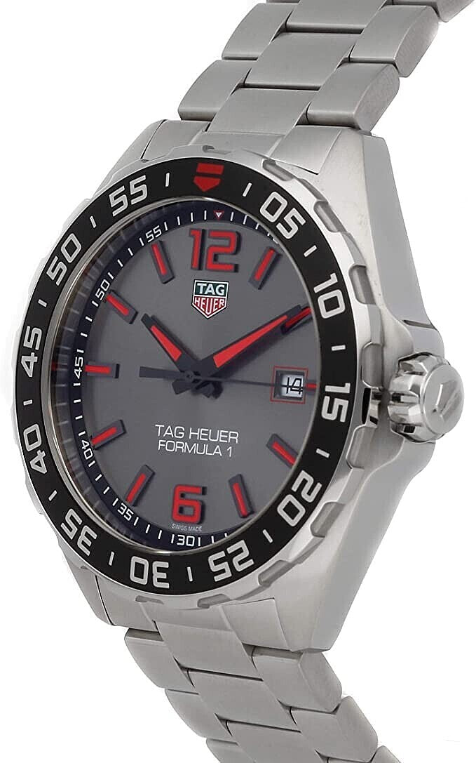 Tag Heuer Formula 1 Quartz Anthracite Dial Silver Steel Strap Watch for Men - WAZ1018.BA0842