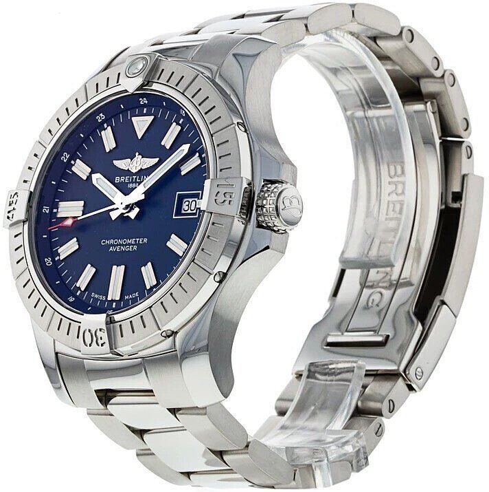 Shop Authentic Breitling Avenger Automatic 43mm Blue Dial Silver Steel Strap Watch for Men - A17318101C1A1 - Luxxuri