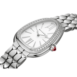  Shop Authentic Bvlgari Serpenti Seduttori Diamonds Silver Dial Silver Steel Strap Watch for Women - SERPENTI103361 - Luxxuri