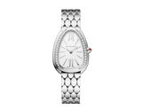  Shop Authentic Bvlgari Serpenti Seduttori Diamonds Silver Dial Silver Steel Strap Watch for Women - SERPENTI103361 - Luxxuri