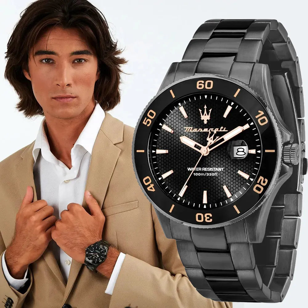  Shop Authentic Maserati Competizione Black Dial Black Steel Strap Watch For Men - R8853100035 - Luxxuri