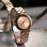  Shop Authentic Guess Rumour Quartz Rose Gold Dial Rose Gold Steel Strap Watch For Women - GW0613L3 - Luxxuri