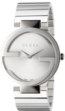  Shop Authentic Gucci G Interlocking Silver Dial Silver Steel Strap Watch For Women - YA133308 - Luxxuri