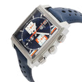  Shop Authentic Tag Heuer Monaco Gulf Automatic Chronograph Blue Dial Blue Leather Strap Watch for Men - CBL2115.FC6494 - Luxxuri