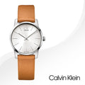  Shop Authentic Calvin Klein City Silver Dial Light Brown Leather Strap Watch For Women- K2G23120 - Luxxuri