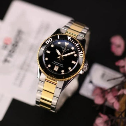  Shop Authentic Tissot Seastar 1000 Black Dial Two Tone Steel Strap Watch for Women - T120.210.22.051.00 - Luxxuri