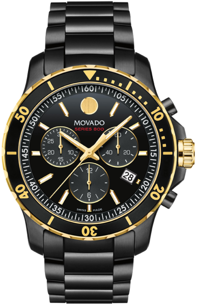  Shop Authentic Movado Series 800 Chronograph Black Dial Black Steel Strap Watch For Men - 2600180 - Luxxuri
