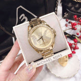  Shop Authentic Michael Kors Bradshaw Quartz Gold Dial Gold Steel Strap Watch For Women - MK6555 - Luxxuri