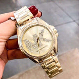  Shop Authentic Michael Kors Bradshaw Quartz Gold Dial Gold Steel Strap Watch For Women - MK6555 - Luxxuri