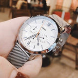  Shop Authentic Fossil Neutra Chronograph White Dial Silver Mesh Bracelet Watch for Men - FS5382 - Luxxuri