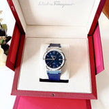  Shop Authentic Salvatore Ferragamo F-80 Classic Blue Dial Blue Leather Strap Watch for Men - SFDT00719 - Luxxuri