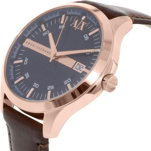  Shop Authentic Armani Exchange Hampton Chronograph Blue Dial Brown Leather Strap Watch For Men - AX2172 - Luxxuri