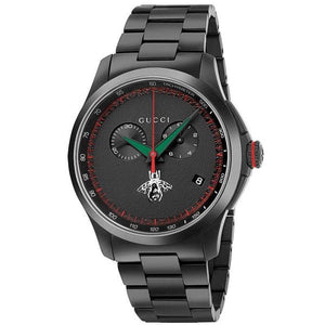  Shop Authentic Gucci G-Timeless Chronograph Black Dial Black Steel Strap Watch For Men - YA126269 - Luxxuri