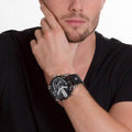  Shop Authentic Diesel Mr Daddy Black Dial Black Leather Strap Watch For Men - DZ7313 - Luxxuri