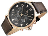  Shop Authentic Tommy Hilfiger Daniel Black Dial Brown Leather Strap Watch for Men - 1710379 - Luxxuri