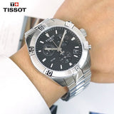  Shop Authentic Tissot T Classic PR 100 Sport Chronograph Black Dial Silver Steel Strap Watch for Men - T101.617.11.051.00 - Luxxuri