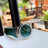  Shop Authentic Salvatore Ferragamo F-80 Classic Green Dial Green Leather Strap Watch for Men - SFDT00519 - Luxxuri
