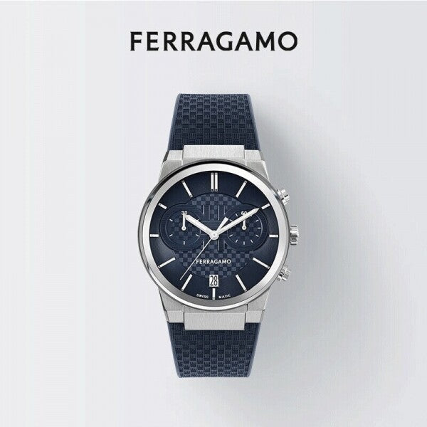  Shop Authentic Salvatore Ferragamo Sapphire Chrono Blue Dial Blue Rubber Strap Watch for Men - SFME00923 - Luxxuri