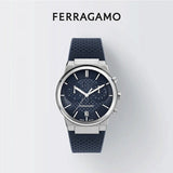  Shop Authentic Salvatore Ferragamo Sapphire Chrono Blue Dial Blue Rubber Strap Watch for Men - SFME00923 - Luxxuri