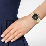  Shop Authentic Michael Kors Mini Darci Quartz Black Dial Gold Steel Strap Watch For Women - MK3738 - Luxxuri