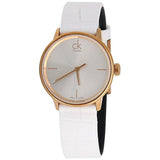  Shop Authentic Calvin Klein Accent White Dial White Leather Strap Watch for Women - K2Y2Y6K6 - Luxxuri