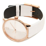  Shop Authentic Calvin Klein Accent White Dial White Leather Strap Watch for Women - K2Y2Y6K6 - Luxxuri