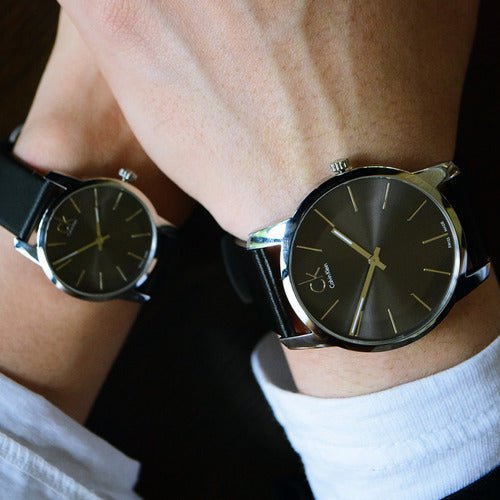  Shop Authentic Calvin Klein City Grey Dial Black Leather Strap Watch For Men - K2G21107 - Luxxuri