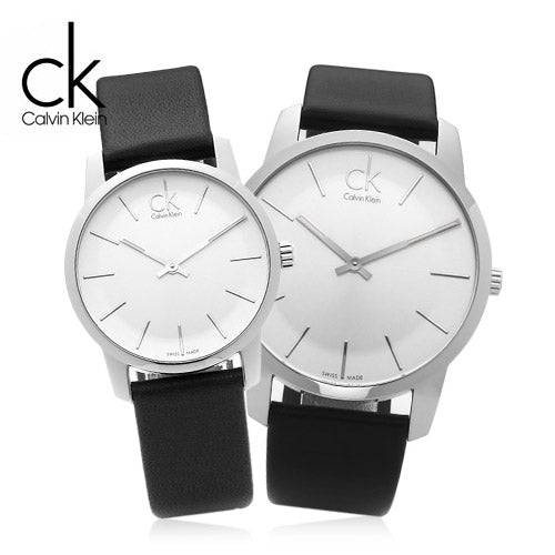  Shop Authentic Calvin Klein City White Dial Black Leather Strap Watch For Men - K2G211C6 - Luxxuri