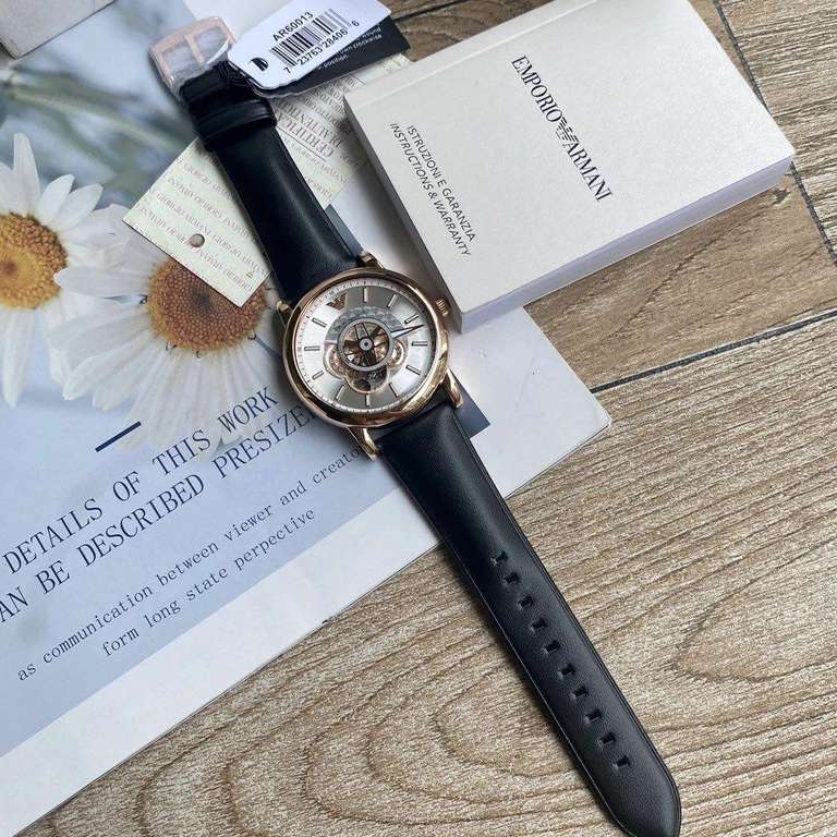  Shop Authentic Emporio Armani Luigi Automatic Silver Dial Black Leather Strap Watch For Men - AR60013 - Luxxuri