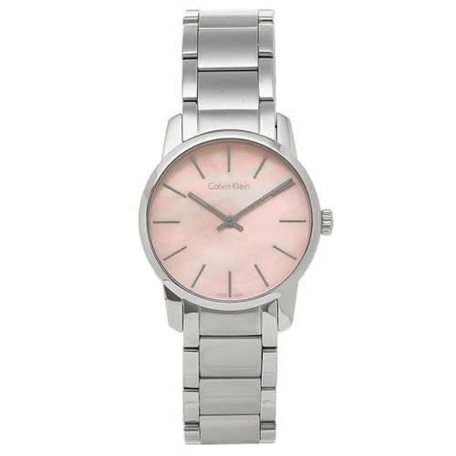  Shop Authentic Calvin Klein City Pink Mother of Pearl Dial Stainless Steel Strap Watch For Women - K2G2314E - Luxxuri