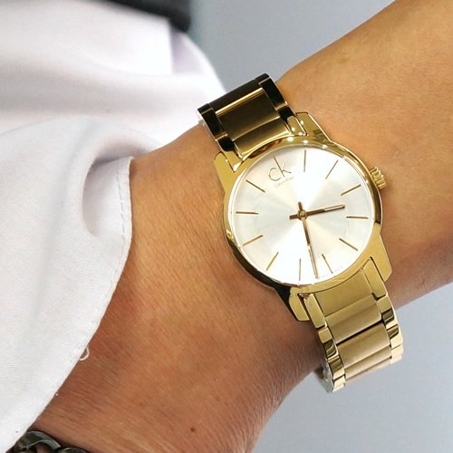  Shop Authentic Calvin Klein City White Dial Gold Steel Strap Watch for Women - K2G23546 - Luxxuri