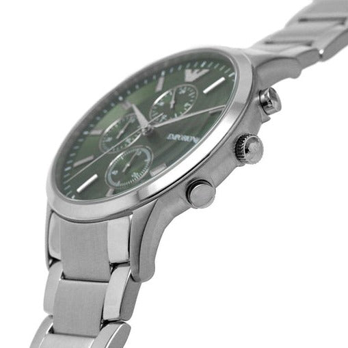  Shop Authentic Emporio Armani Renato Chronograph Green Dial Silver Steel Strap Watch For Men - AR11507 - Luxxuri