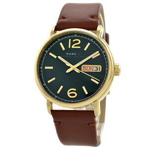  Shop Authentic Marc Jacobs Fergus Green Dial Brown Leather Strap Watch for Men - MBM5077 - Luxxuri