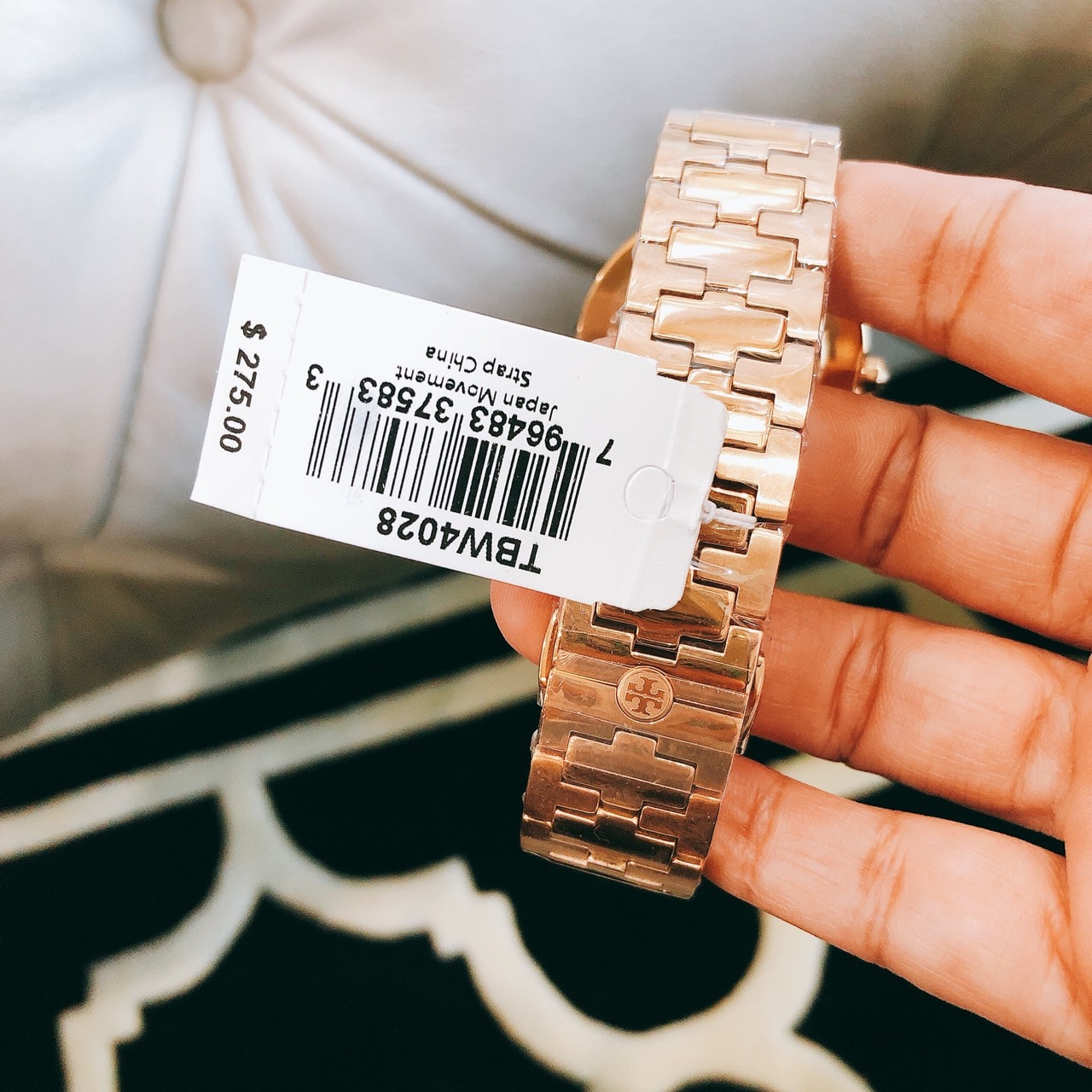 Tory Burch Reva Rose Gold Dial Rose Gold Steel Strap Watch for Women - TBW4028