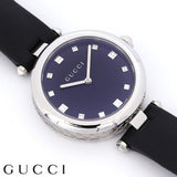 Shop Authentic Gucci Diamantissima Diamonds Black Dial Black Leather Strap Watch For Women - YA141403 - Luxxuri