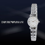  Shop Authentic Emporio Armani Gianni T Bar Quartz Silver Dial Silver Steel Strap Watch For Women - AR1935 - Luxxuri