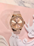  Shop Authentic Michael Kors Mini Lennox Three-Hand Rose Gold Dial Pink Silicone Strap Watch For Women - MK7282 - Luxxuri