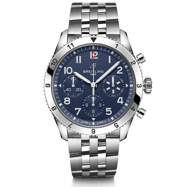  Shop Authentic Breitling Avi Chronograph 42 Tribute to Vought F4U Corsair Blue Dial Silver Steel Strap Watch for Men - A233801A1C1A1 - Luxxuri