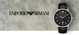  Shop Authentic Emporio Armani Renato Quartz Black Dial Black Leather Strap Watch For Men - AR2425 - Luxxuri