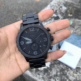  Shop Authentic Fossil Nate Chronograph Black Dial Black Steel Strap Watch for Men - JR1401 - Luxxuri