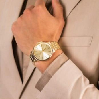  Shop Authentic Armani Exchange Cayde Analog Gold Dial Gold Steel Strap Watch For Men - AX2707 - Luxxuri